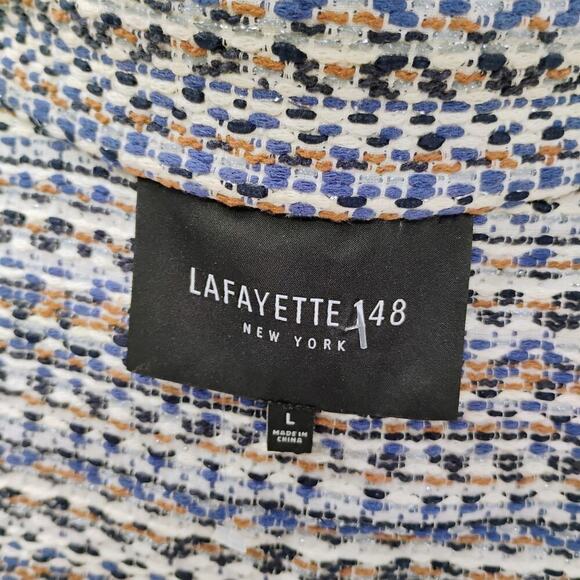LAFAYETTE 148 Regatta Multi color Cotton Blend Snap Button Jacket tweed academia - Picture 5 of 12